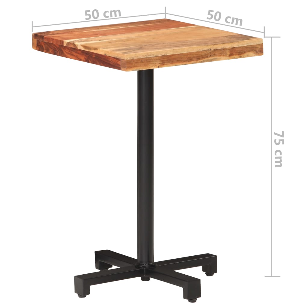 Bistropöytä neliö 50x50x75 cm täysi akaasiapuu - Sisustajankoti.fi