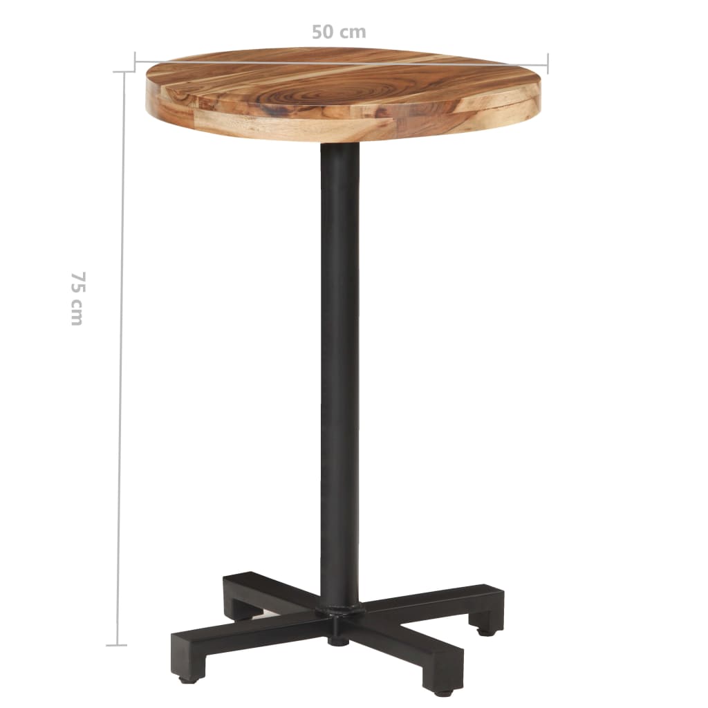 Bistropöytä pyöreä Ø50x75 cm täysi akaasiapuu - Sisustajankoti.fi