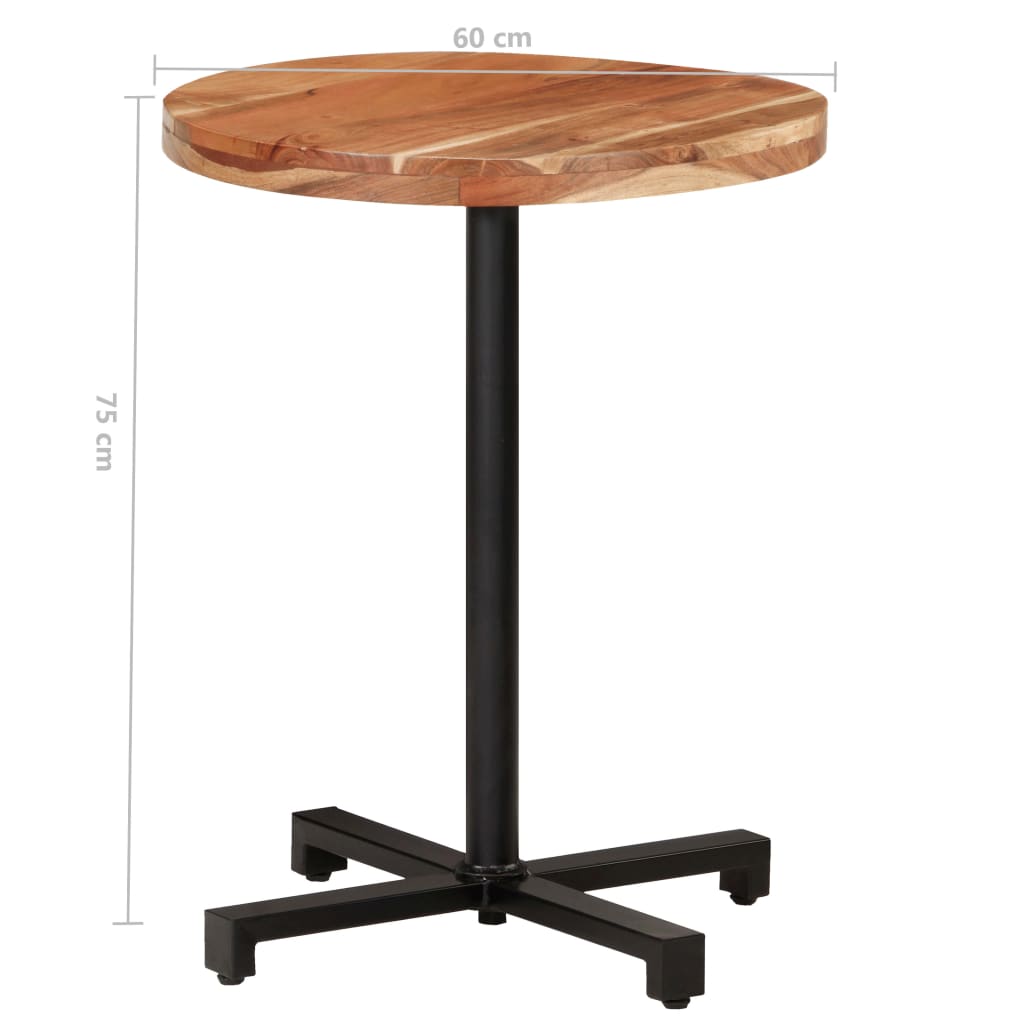 Bistropöytä pyöreä Ø60x75 cm täysi akaasiapuu - Sisustajankoti.fi