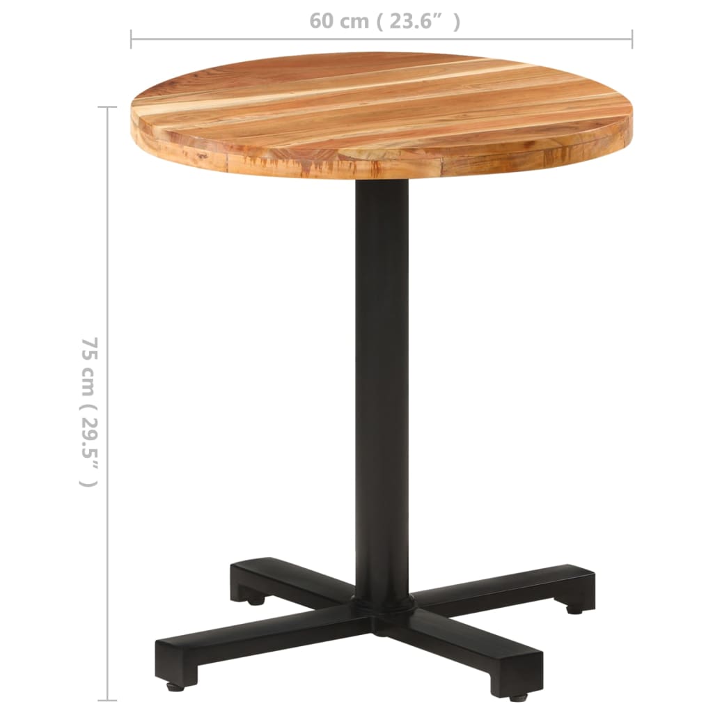 Bistropöytä pyöreä Ø70x75 cm täysi akaasiapuu - Sisustajankoti.fi