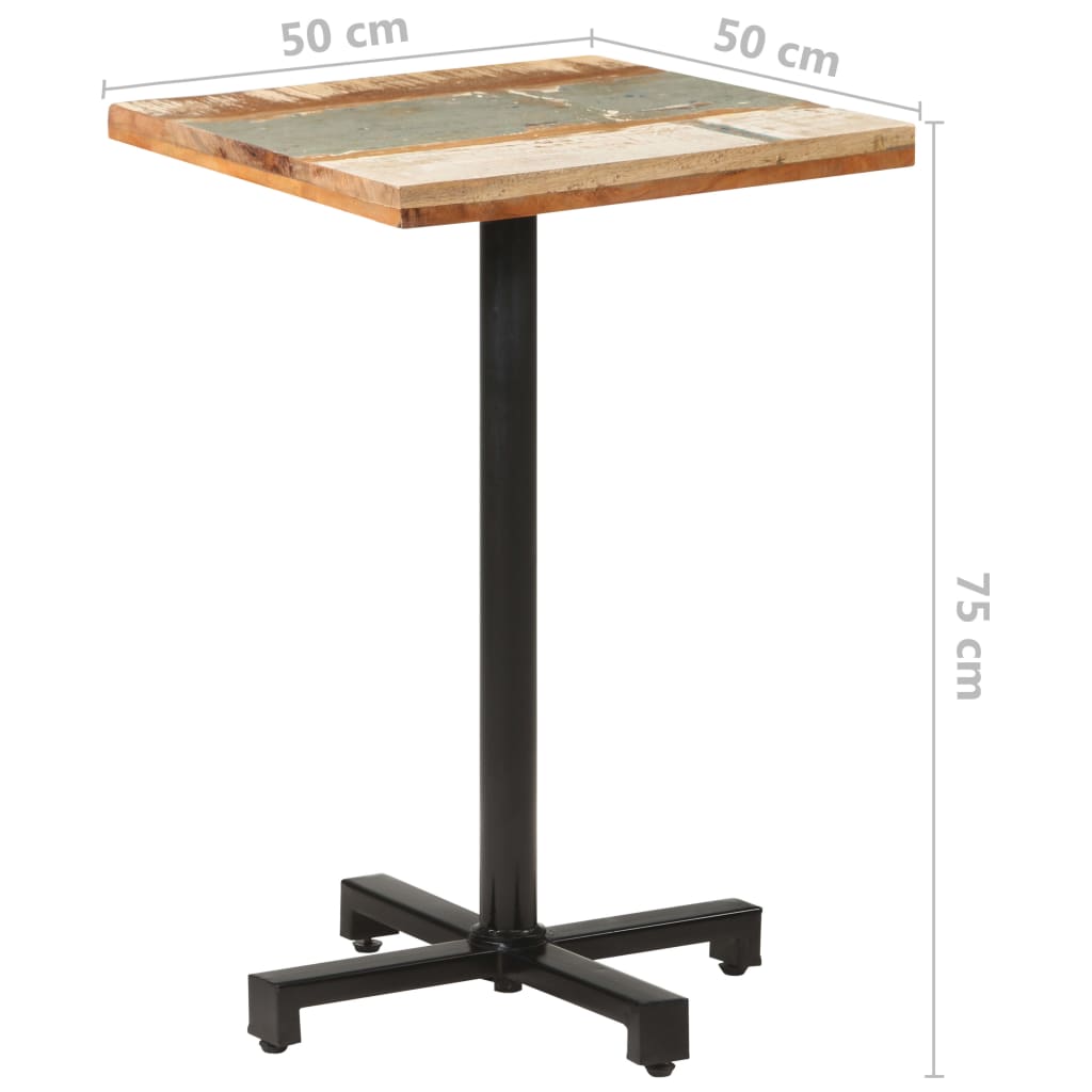 Bistropöytä neliö 50x50x75 cm kierrätetty täyspuu - Sisustajankoti.fi