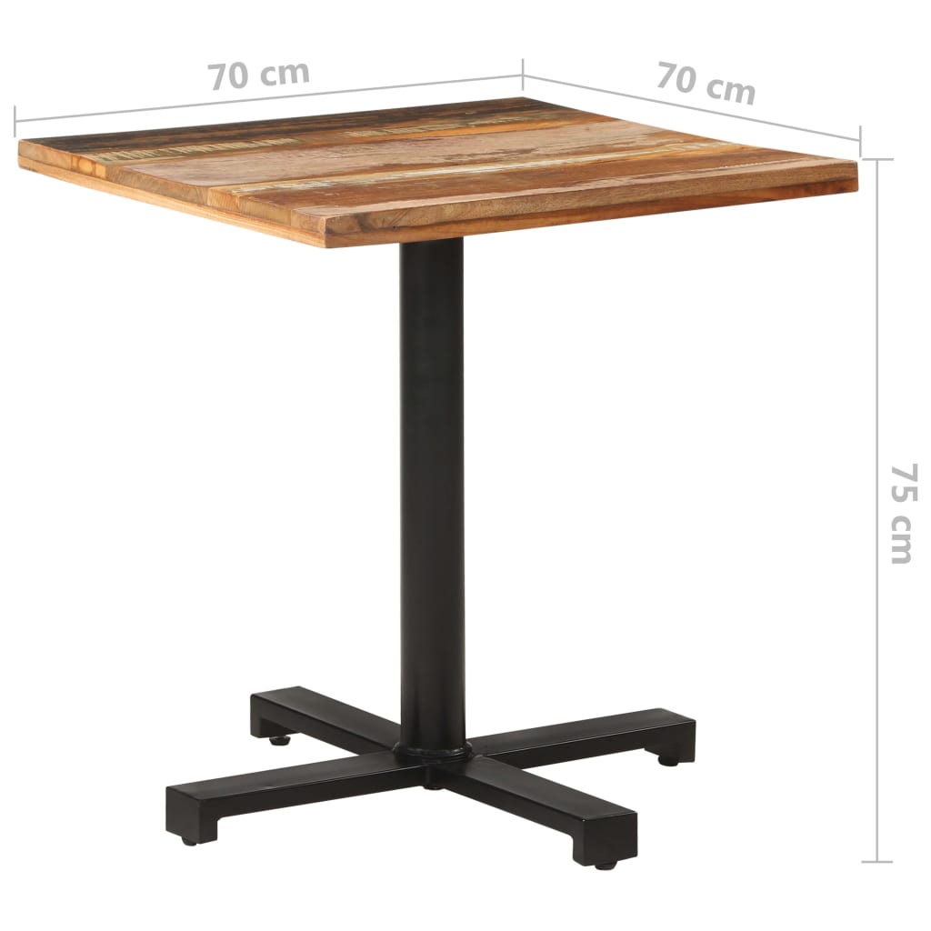 Bistropöytä neliö 70x70x75 cm kierrätetty täyspuu - Sisustajankoti.fi