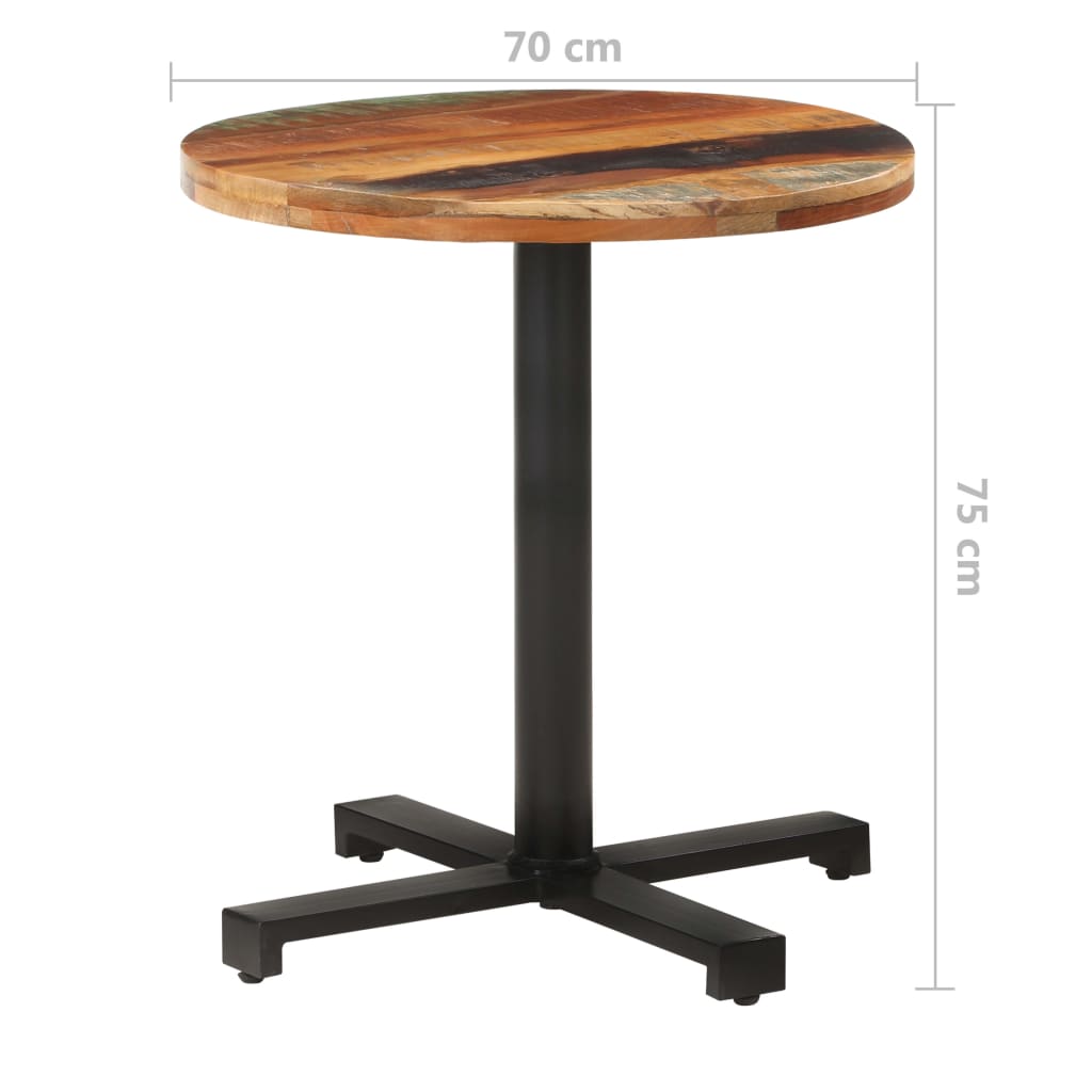 Bistropöytä pyöreä Ø70x75 cm kierrätetty täyspuu - Sisustajankoti.fi
