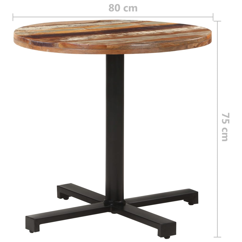 Bistropöytä pyöreä Ø80x75 cm kierrätetty täyspuu - Sisustajankoti.fi