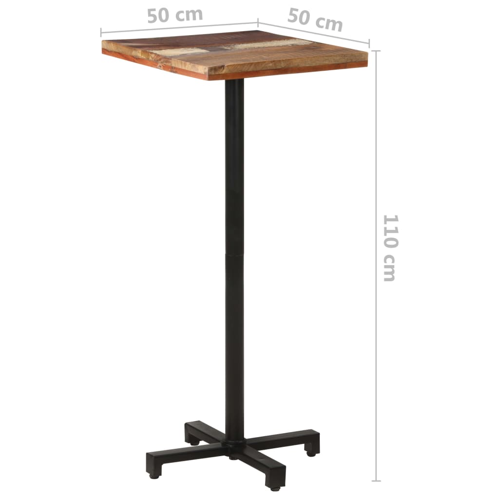 Bistropöytä neliö 50x50x110 cm kierrätetty täyspuu - Sisustajankoti.fi