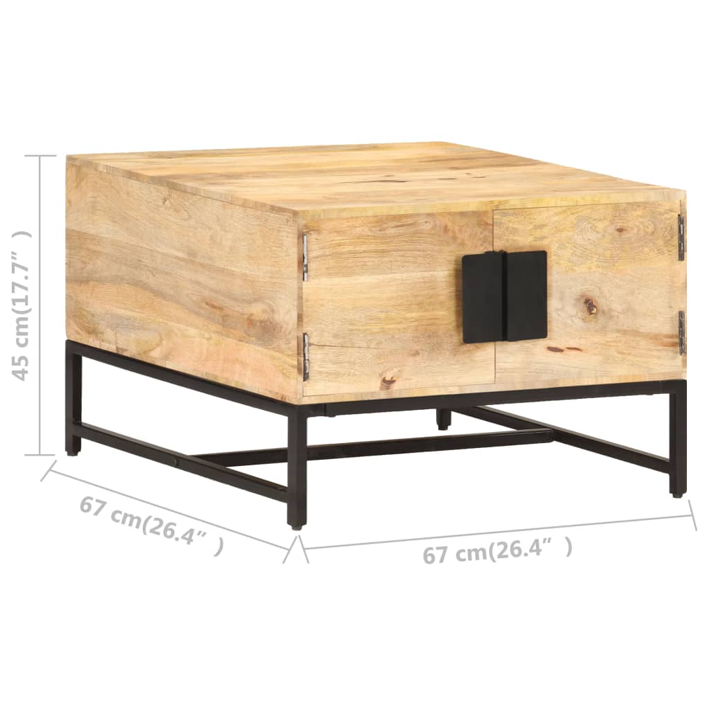 Sohvapöytä 67x67x45 cm täysi mangopuu - Sisustajankoti.fi
