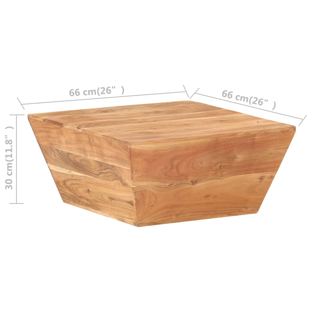 Sohvapöytä V-muoto 66x66x30 cm täysi akaasiapuu - Sisustajankoti.fi