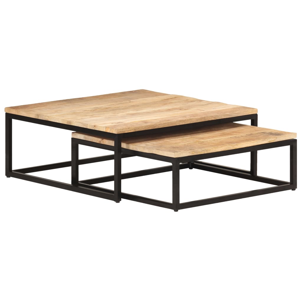 Sarjapöydät 2 kpl täysi mangopuu - Sisustajankoti.fi