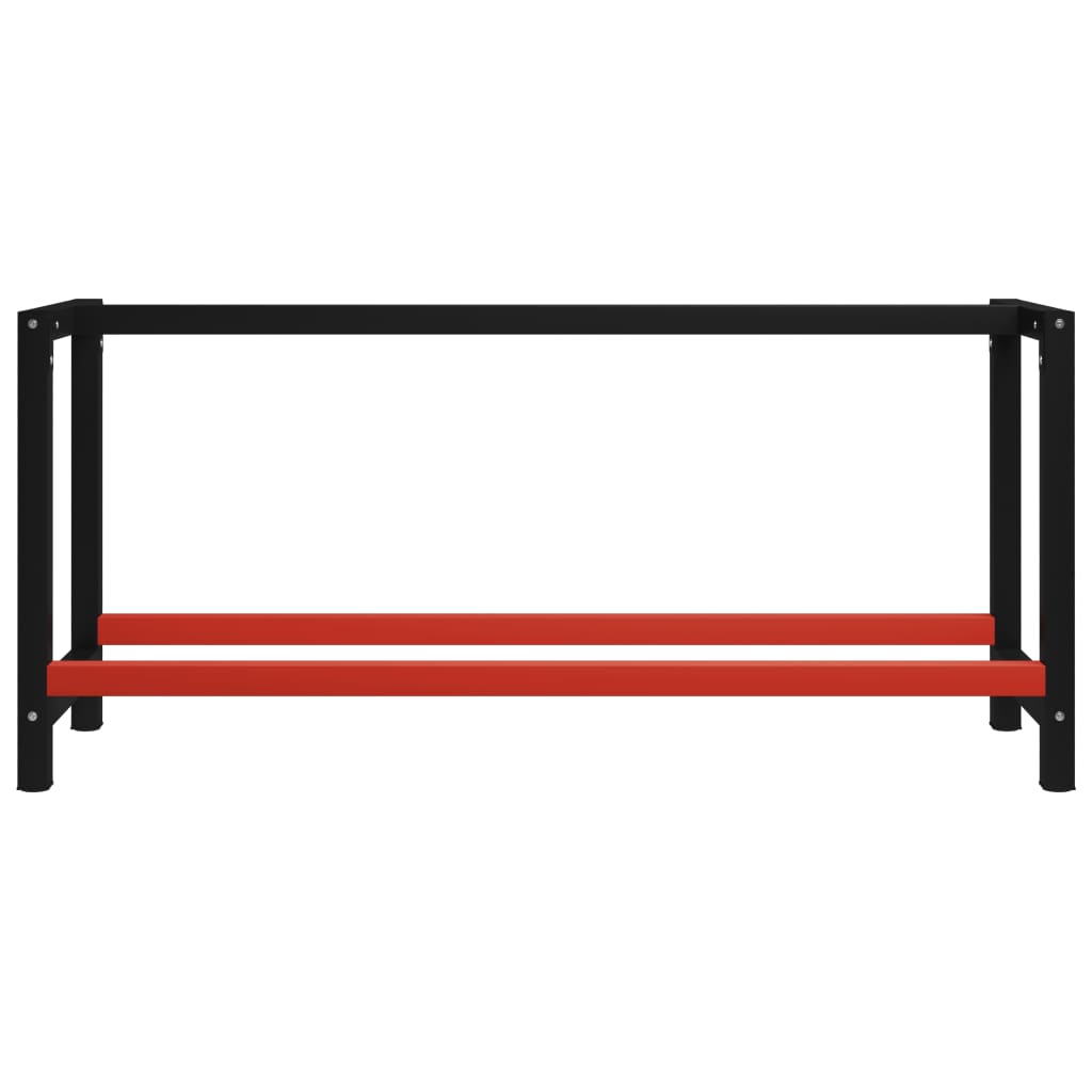 Työpöydän runko metalli 175x57x79 cm musta ja punainen - Sisustajankoti.fi