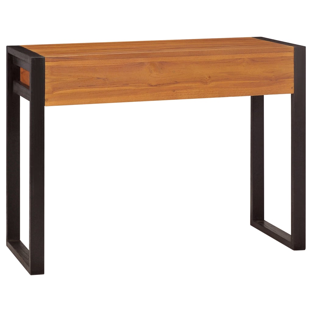 Kirjoituspöytä 2 vetolaatikolla 100x40x75cm kierrätetty tiikki - Sisustajankoti.fi
