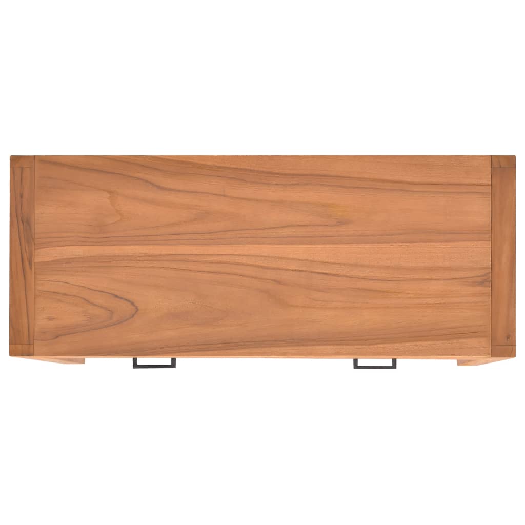 Kirjoituspöytä 2 vetolaatikolla 100x40x75cm kierrätetty tiikki - Sisustajankoti.fi