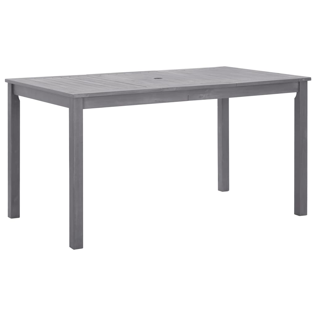 Puutarhapöytä harmaa kuultomaali 140x80x74 cm täysi akaasiapuu - Sisustajankoti.fi