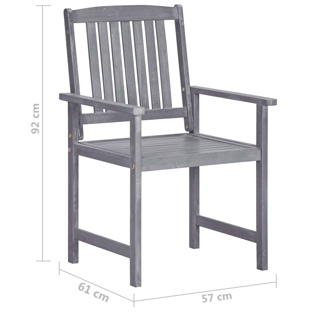 Ohjaajantuolit 4 kpl täysi akaasiapuu harmaa - Sisustajankoti.fi