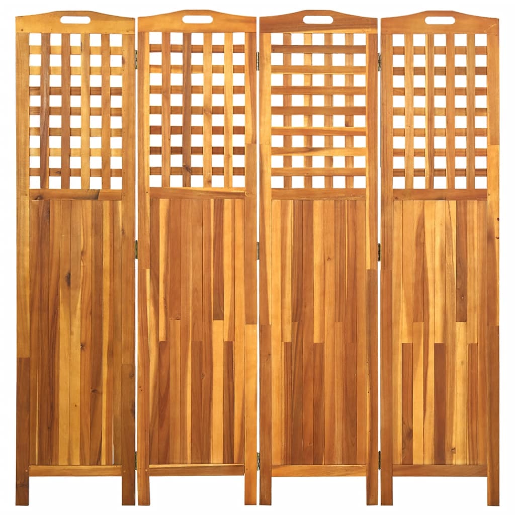 4-paneelinen tilanjakaja 161x2x170 cm täysi akaasiapuu - Sisustajankoti.fi