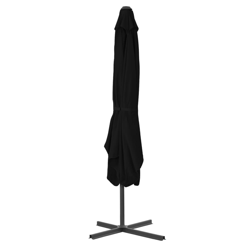Aurinkovarjo terästangolla musta 250x250x230 cm - Sisustajankoti.fi