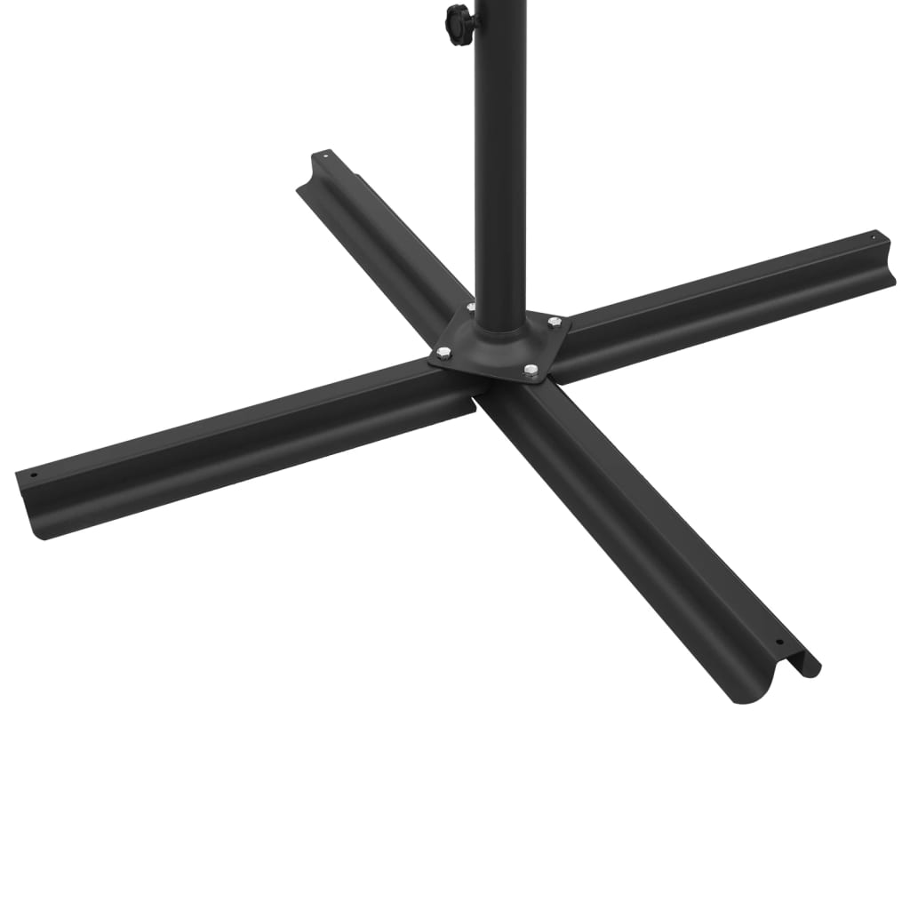Tupla-aurinkovarjo terästanko hiekka 600 cm - Sisustajankoti.fi