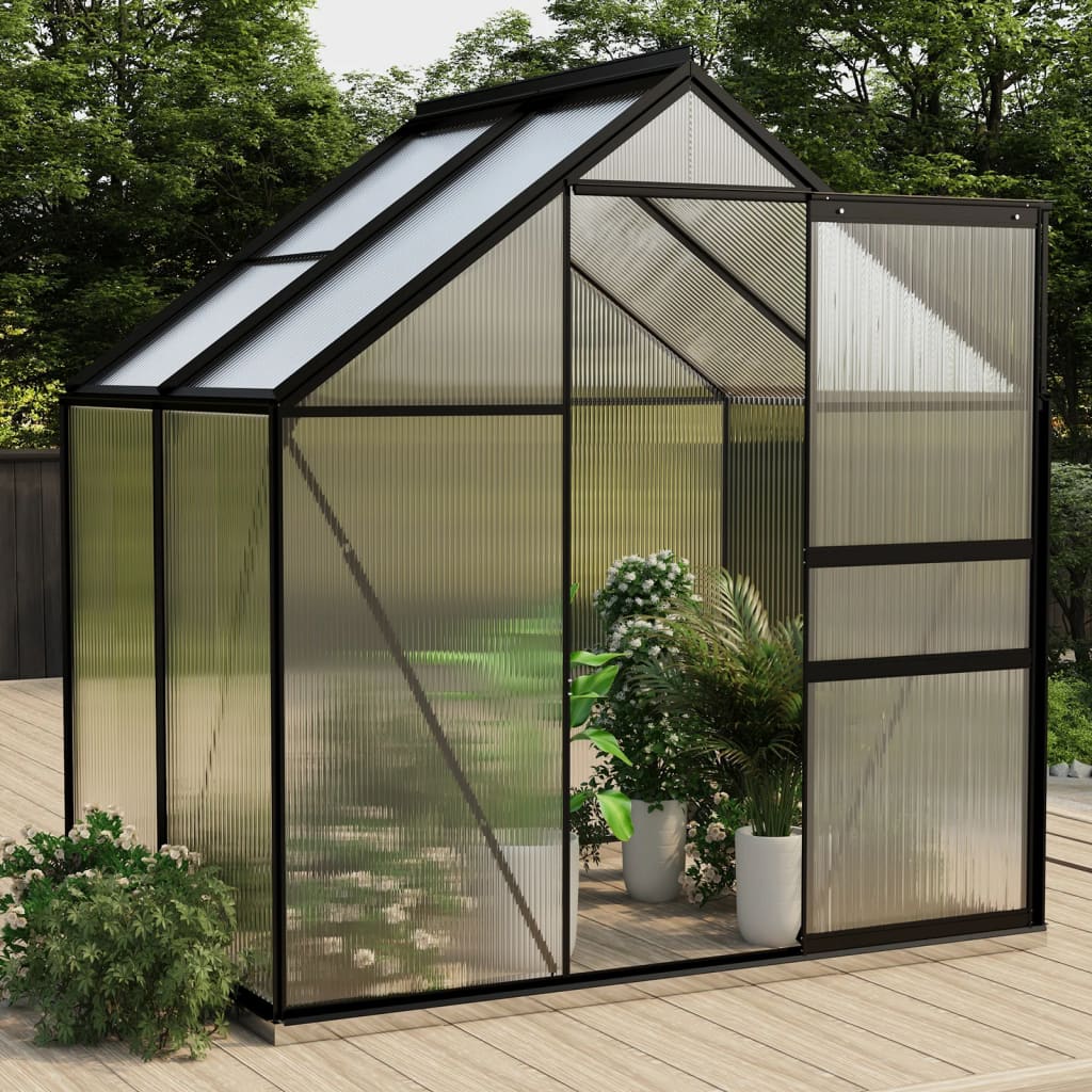 Kasvihuone antrasiitti alumiini 2,47 m² - Sisustajankoti.fi