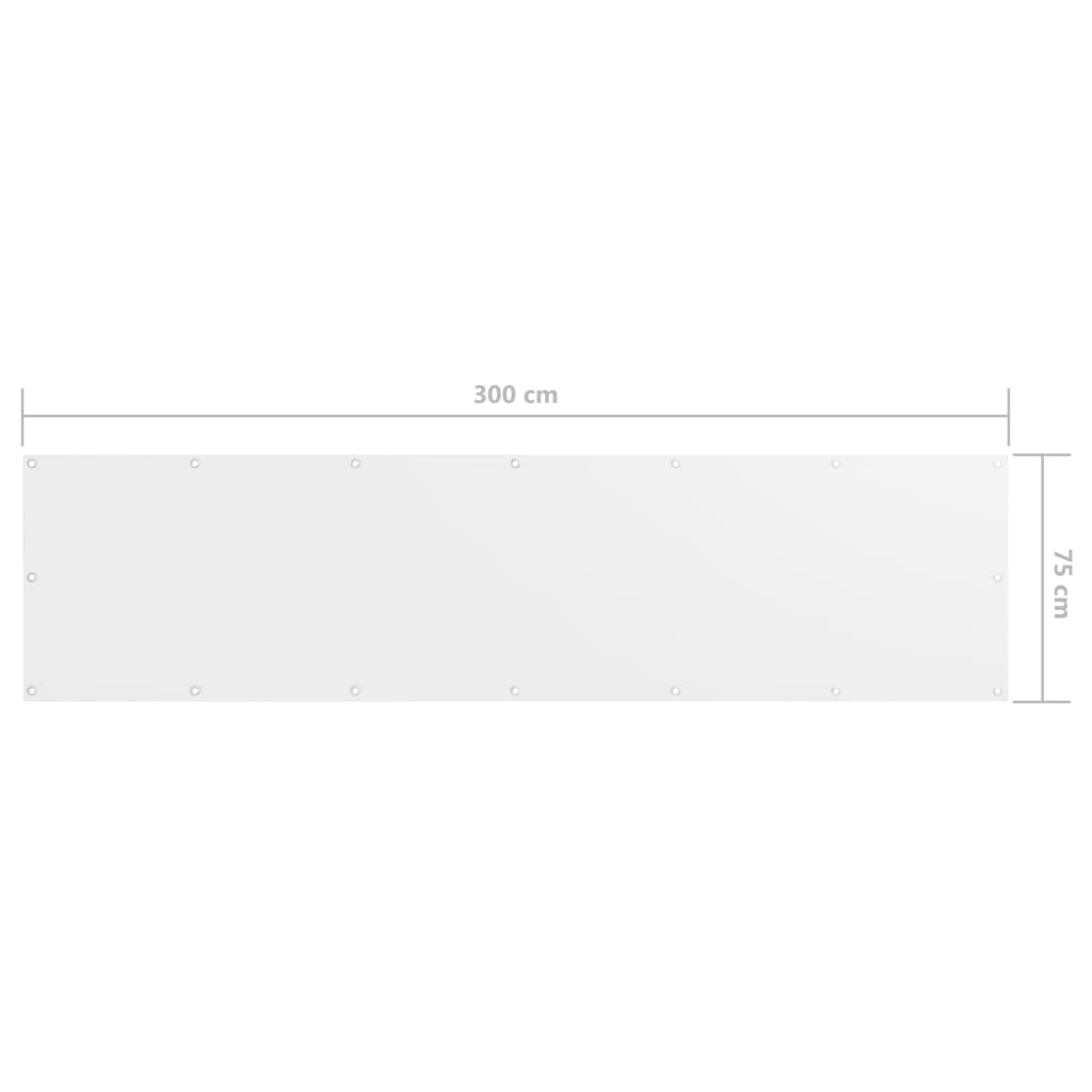 Parvekkeen suoja valkoinen 75x300 cm Oxford kangas - Sisustajankoti.fi