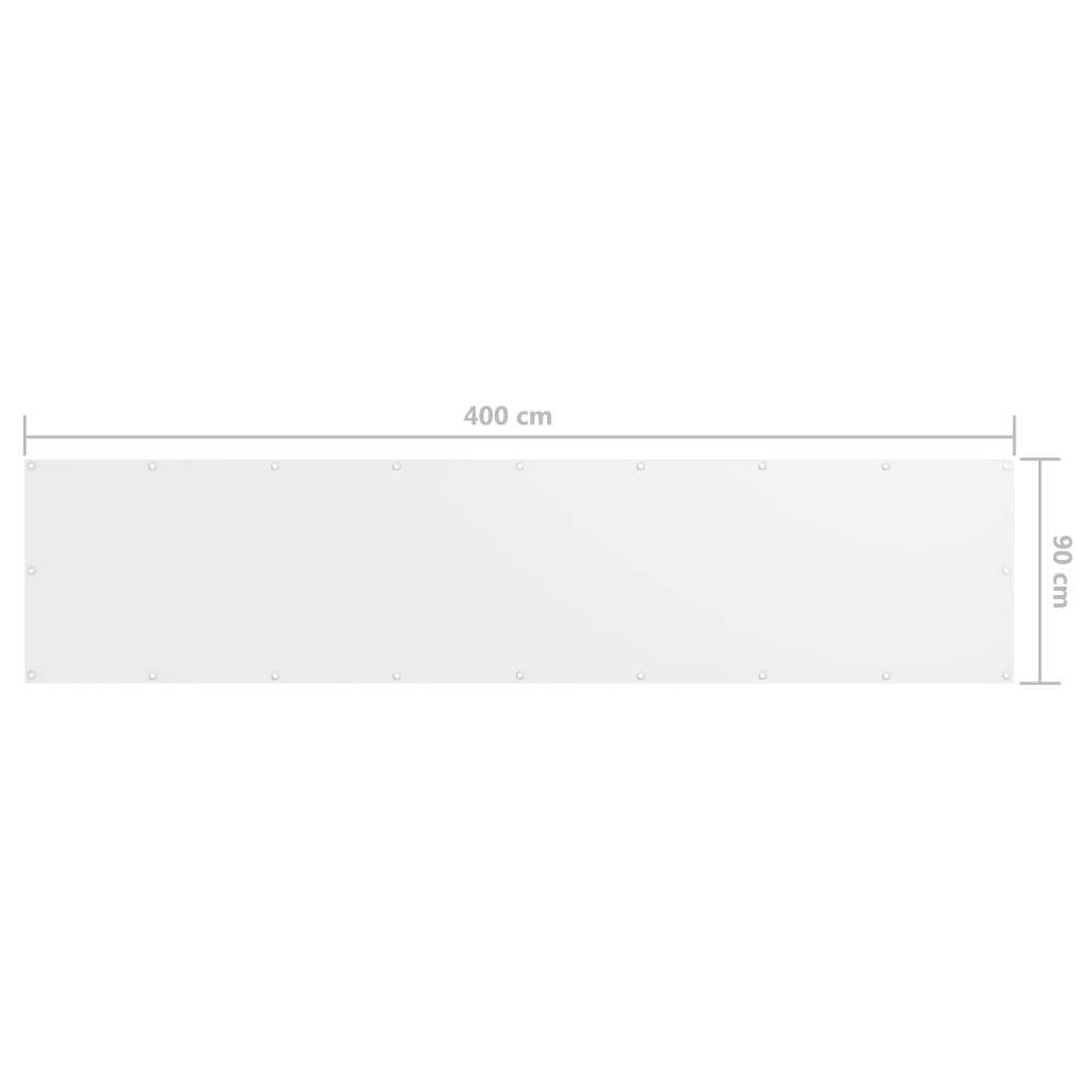 Parvekkeen suoja valkoinen 90x400 cm Oxford kangas - Sisustajankoti.fi