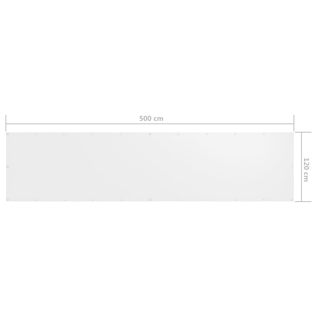 Parvekkeen suoja valkoinen 120x500 cm Oxford kangas - Sisustajankoti.fi