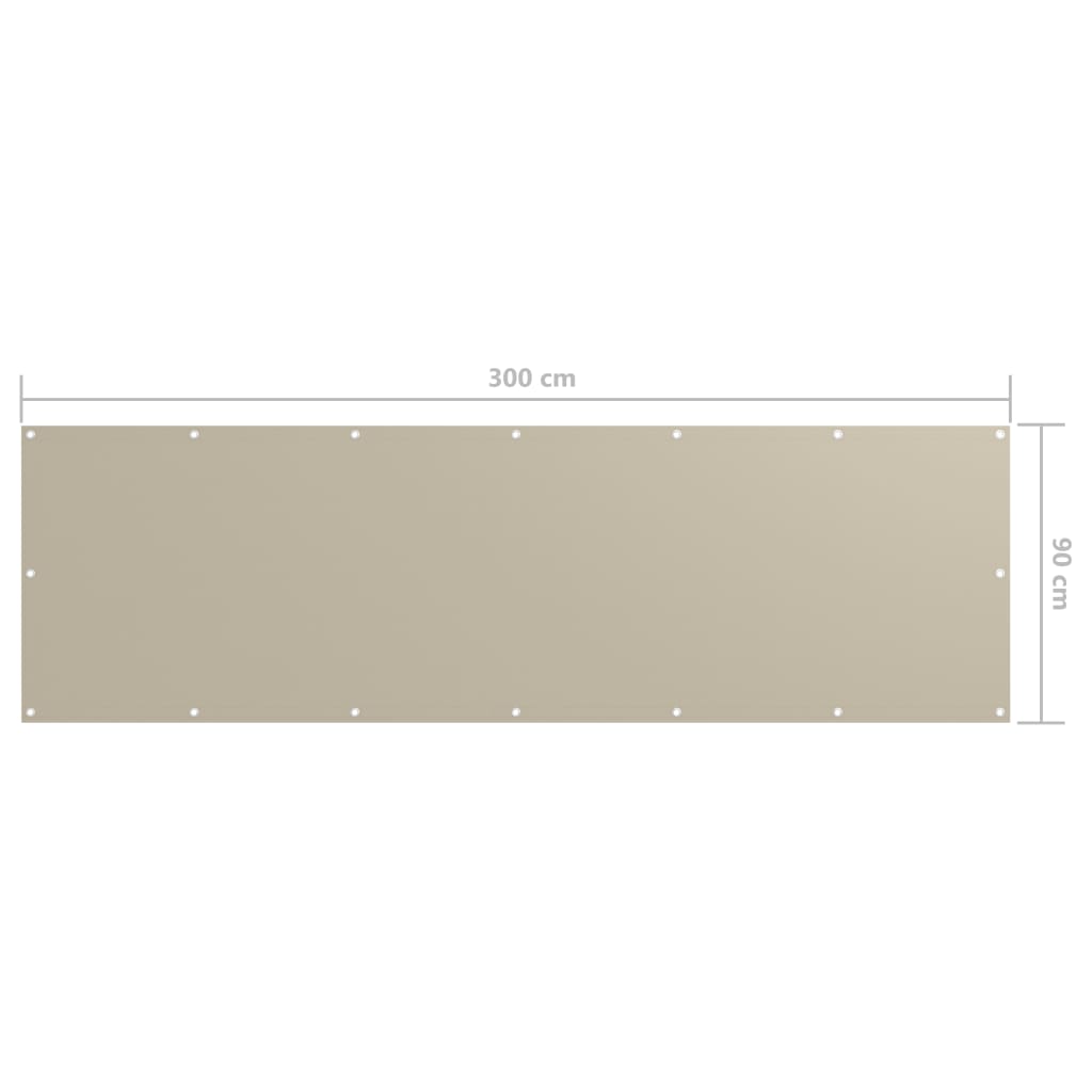 Parvekkeen suoja beige 90x300 cm Oxford kangas - Sisustajankoti.fi