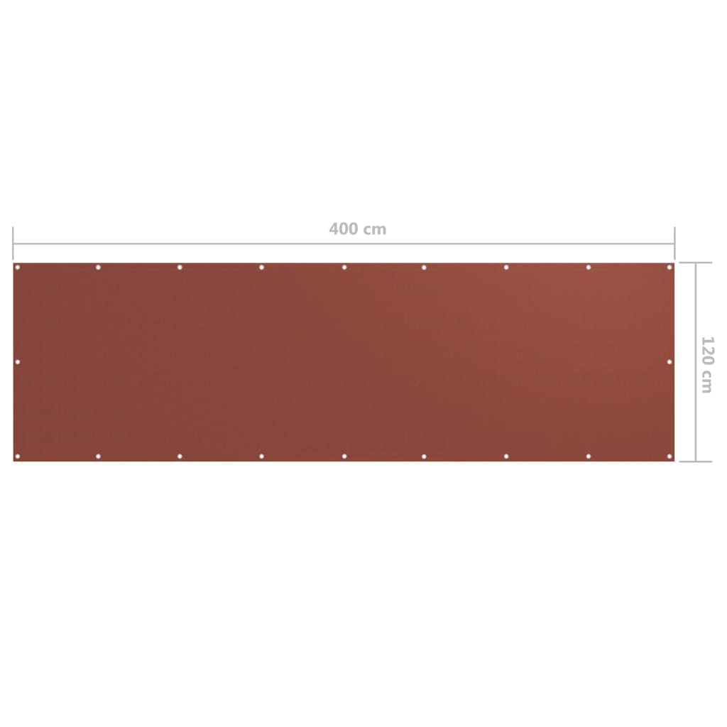 Parvekkeen suoja terrakotta 120x400 cm Oxford kangas - Sisustajankoti.fi