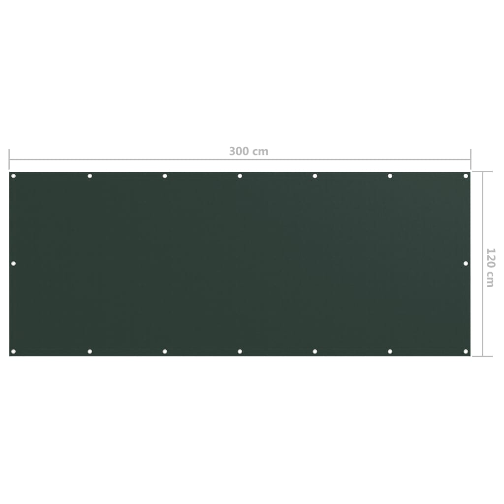 Parvekkeen suoja tummanvihreä 120x300 cm Oxford kangas - Sisustajankoti.fi