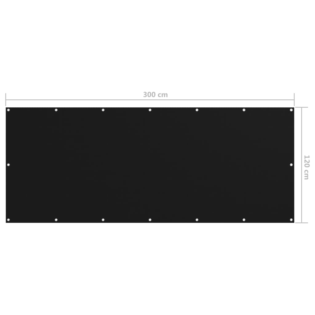 Parvekkeen suoja musta 120x300 cm Oxford kangas - Sisustajankoti.fi