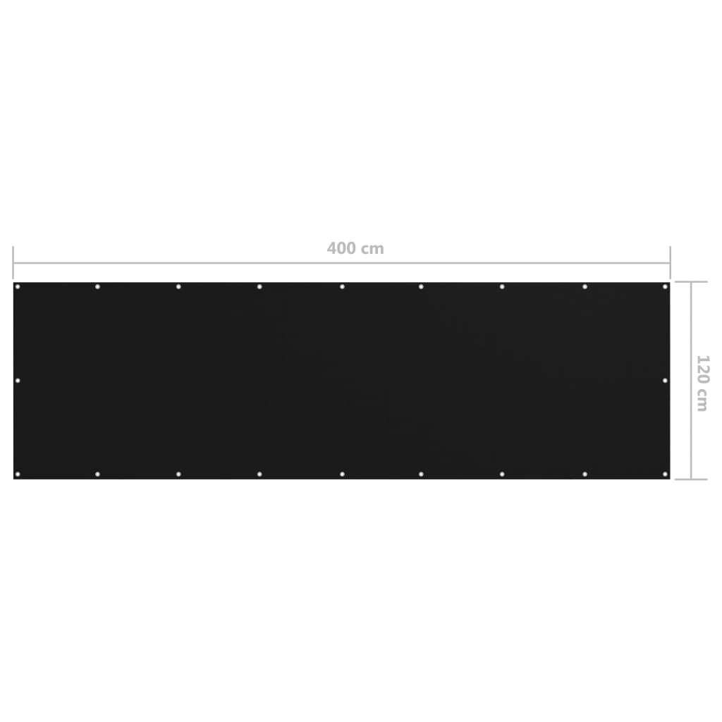 Parvekkeen suoja musta 120x400 cm Oxford kangas - Sisustajankoti.fi