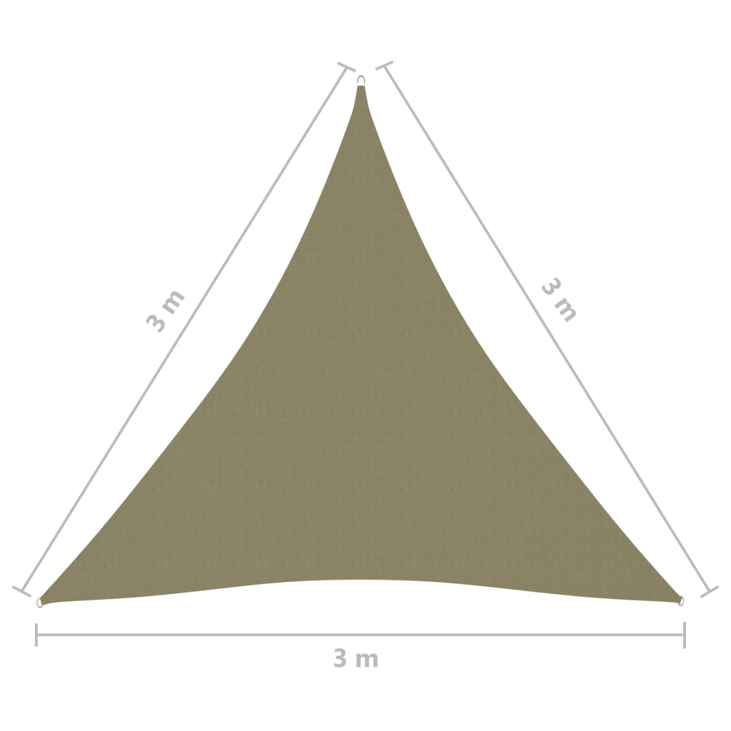 Aurinkopurje Oxford-kangas kolmio 3x3x3 m beige - Sisustajankoti.fi