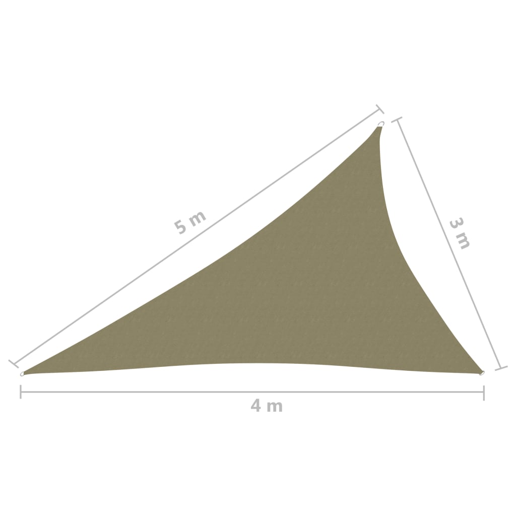 Aurinkopurje Oxford-kangas kolmio 3x4x5 m beige - Sisustajankoti.fi
