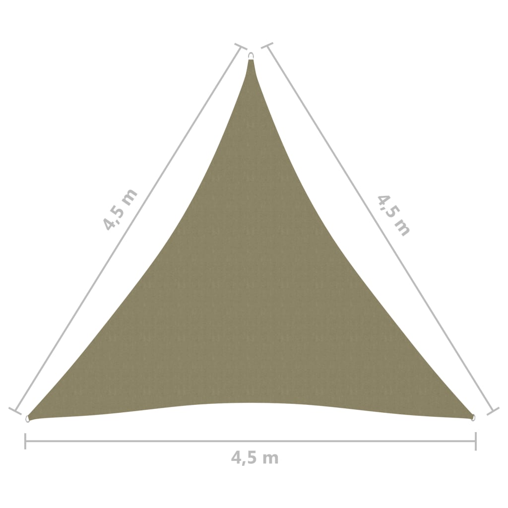 Aurinkopurje Oxford-kangas kolmio 4,5x4,5x4,5 m beige - Sisustajankoti.fi