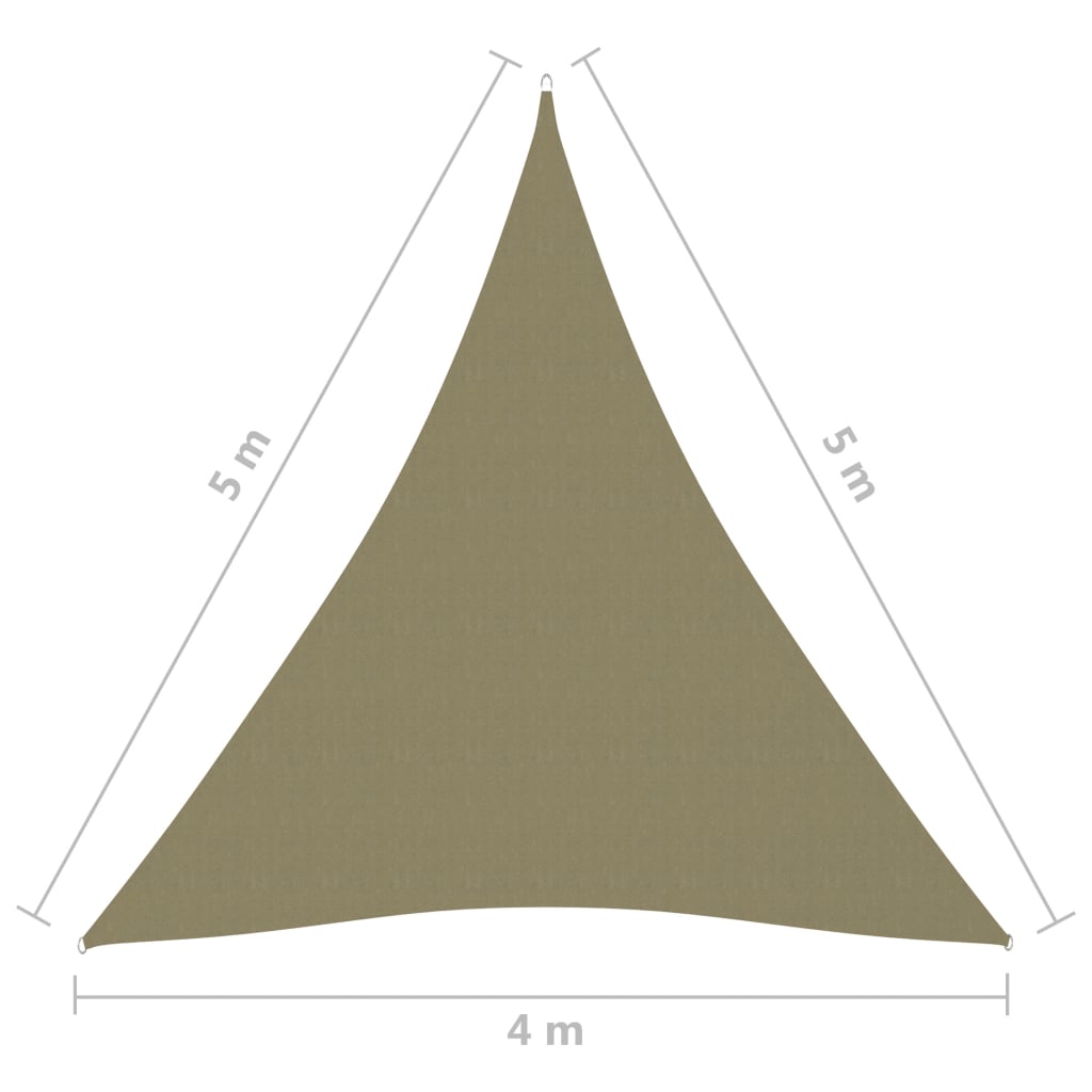 Aurinkopurje Oxford-kangas kolmio 4x5x5 m beige - Sisustajankoti.fi