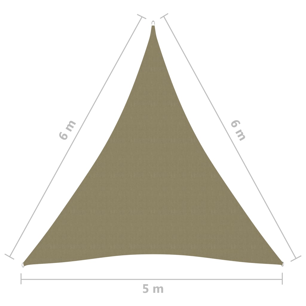 Aurinkopurje Oxford-kangas kolmio 5x6x6 m beige - Sisustajankoti.fi