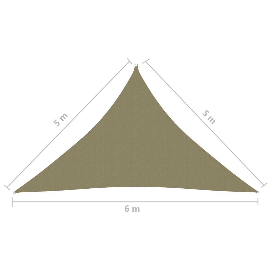 Aurinkopurje Oxford-kangas kolmio 5x5x6 m beige - Sisustajankoti.fi