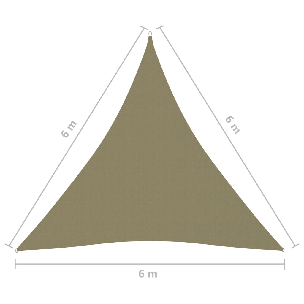 Aurinkopurje Oxford-kangas kolmio 6x6x6 m beige - Sisustajankoti.fi