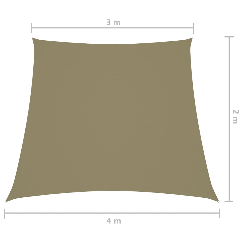 Aurinkopurje Oxford-kangas puolisuunnikas 3/4x2 m beige - Sisustajankoti.fi