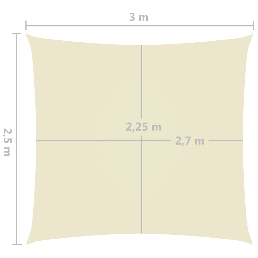 Aurinkopurje Oxford-kangas suorakaide 2,5x3 m kerma - Sisustajankoti.fi