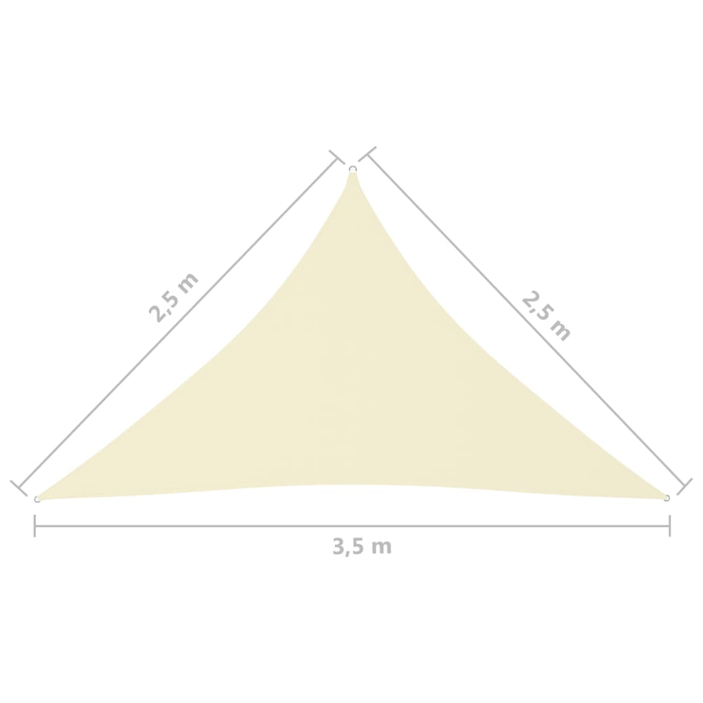 Aurinkopurje Oxford-kangas kolmio 2,5x2,5x3,5 m kerma - Sisustajankoti.fi