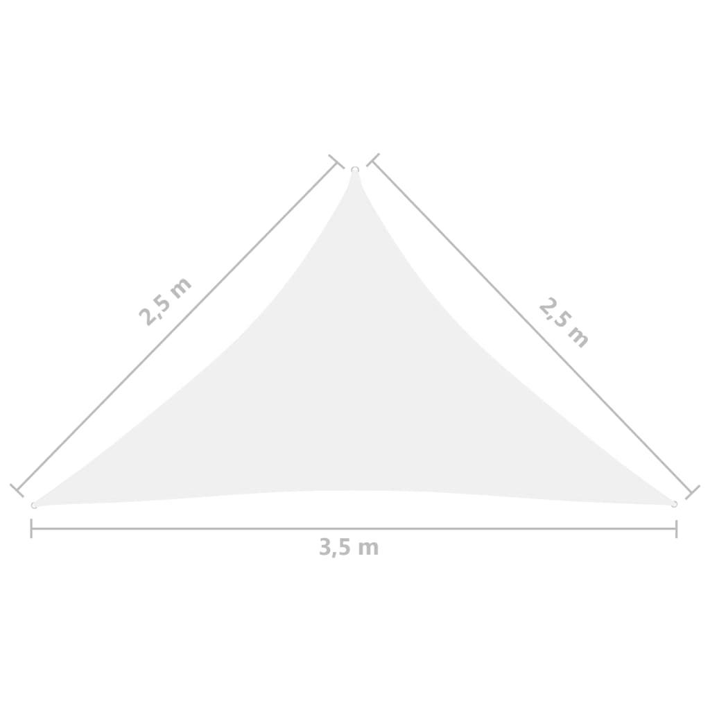 Aurinkopurje Oxford-kangas kolmio 2,5x2,5x3,5 m valkoinen - Sisustajankoti.fi