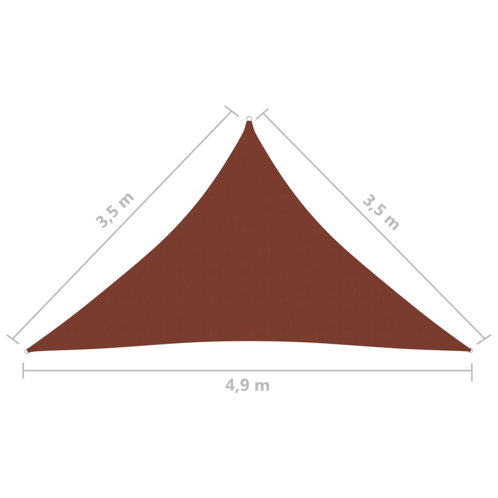 Aurinkopurje Oxford-kangas kolmio 3,5x3,5x4,9 m terrakotta - Sisustajankoti.fi