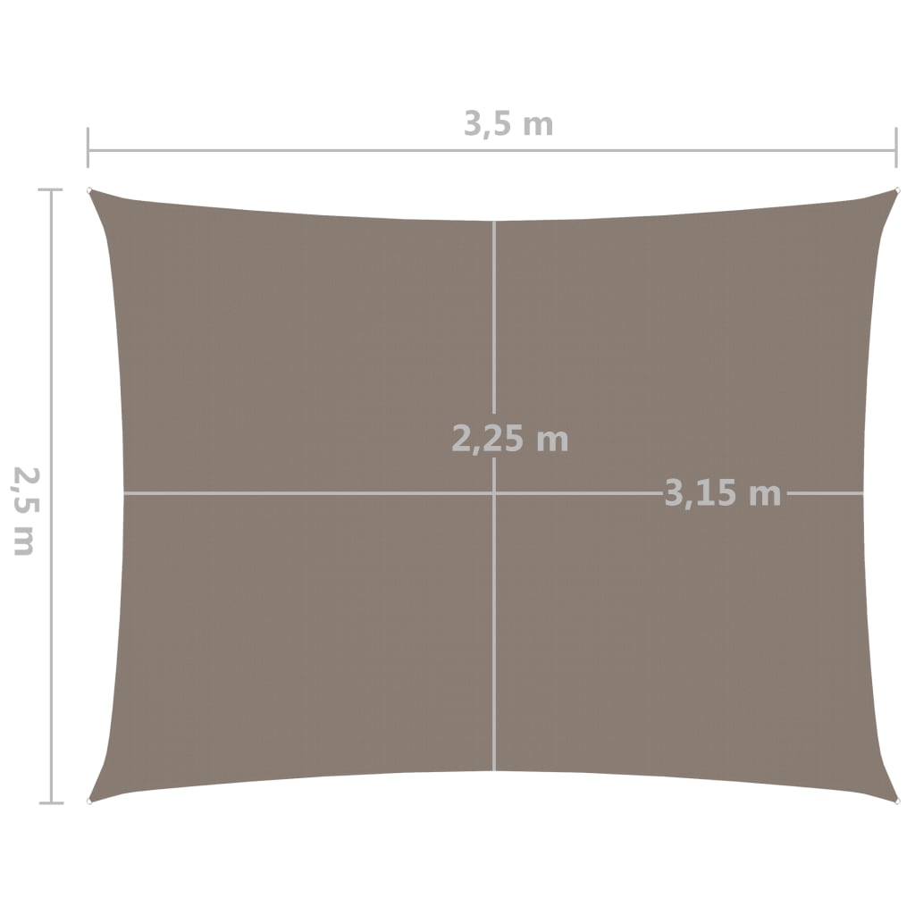 Aurinkopurje Oxford-kangas suorakaide 2,5x3,5 m harmaanruskea - Sisustajankoti.fi