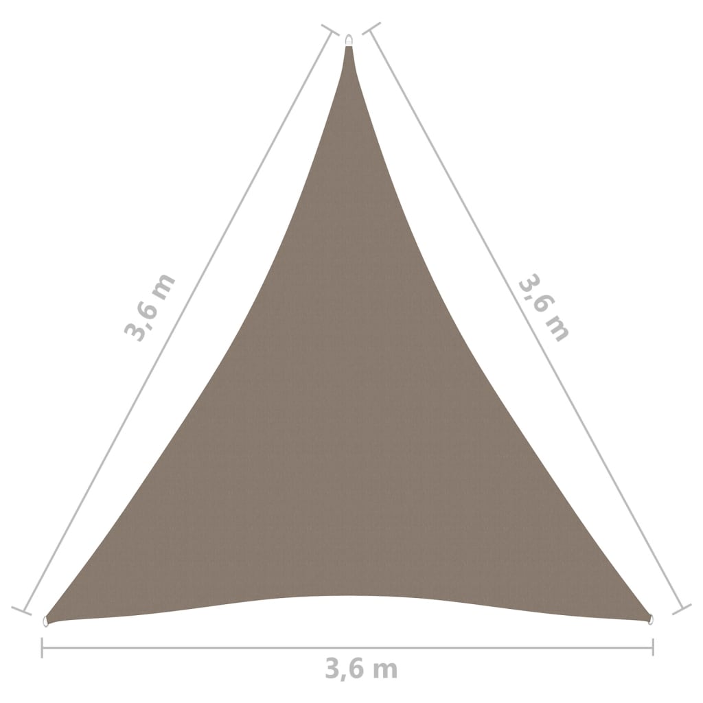Aurinkopurje Oxford-kangas kolmio 3,6x3,6x3,6 m harmaanruskea - Sisustajankoti.fi