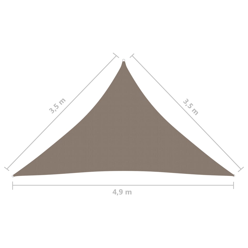 Aurinkopurje Oxford-kangas kolmio 3,5x3,5x4,9 m harmaanruskea - Sisustajankoti.fi