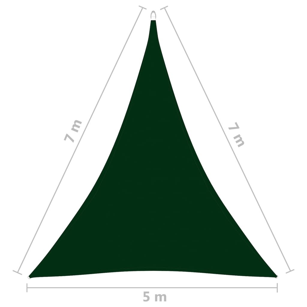 Aurinkopurje Oxford-kangas kolmio 5x7x7 m tummanvihreä - Sisustajankoti.fi