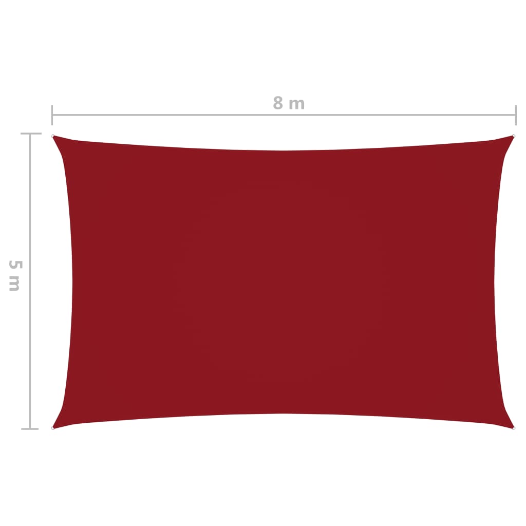 Aurinkopurje Oxford-kangas suorakaide 5x8 m punainen - Sisustajankoti.fi