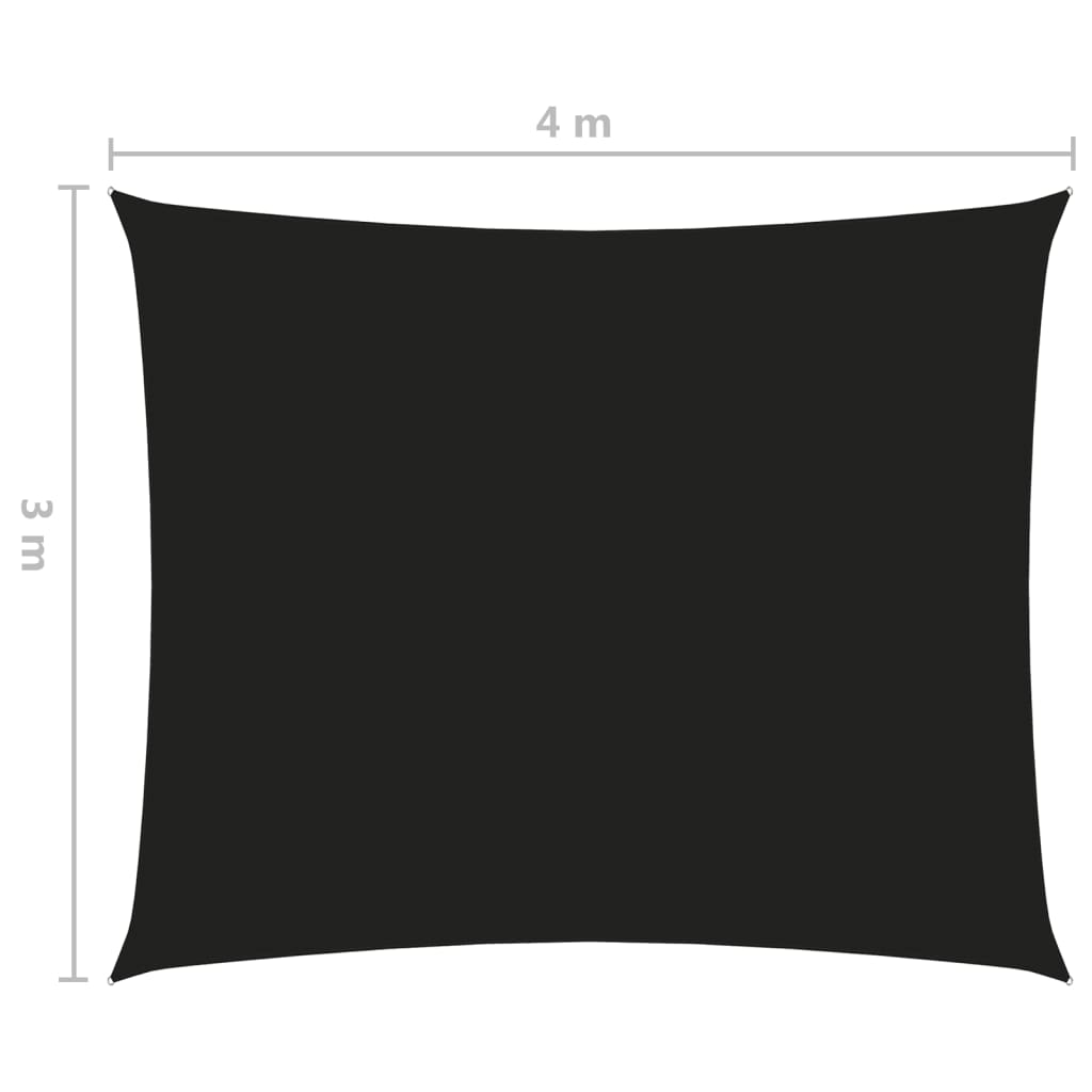 Aurinkopurje Oxford-kangas suorakaide 3x4 m musta - Sisustajankoti.fi