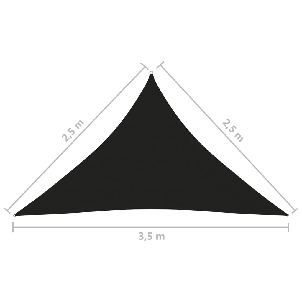 Aurinkopurje Oxford-kangas kolmio 2,5x2,5x3,5 m musta - Sisustajankoti.fi