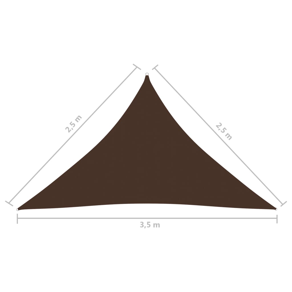 Aurinkopurje Oxford-kangas kolmio 2,5x2,5x3,5 m ruskea - Sisustajankoti.fi