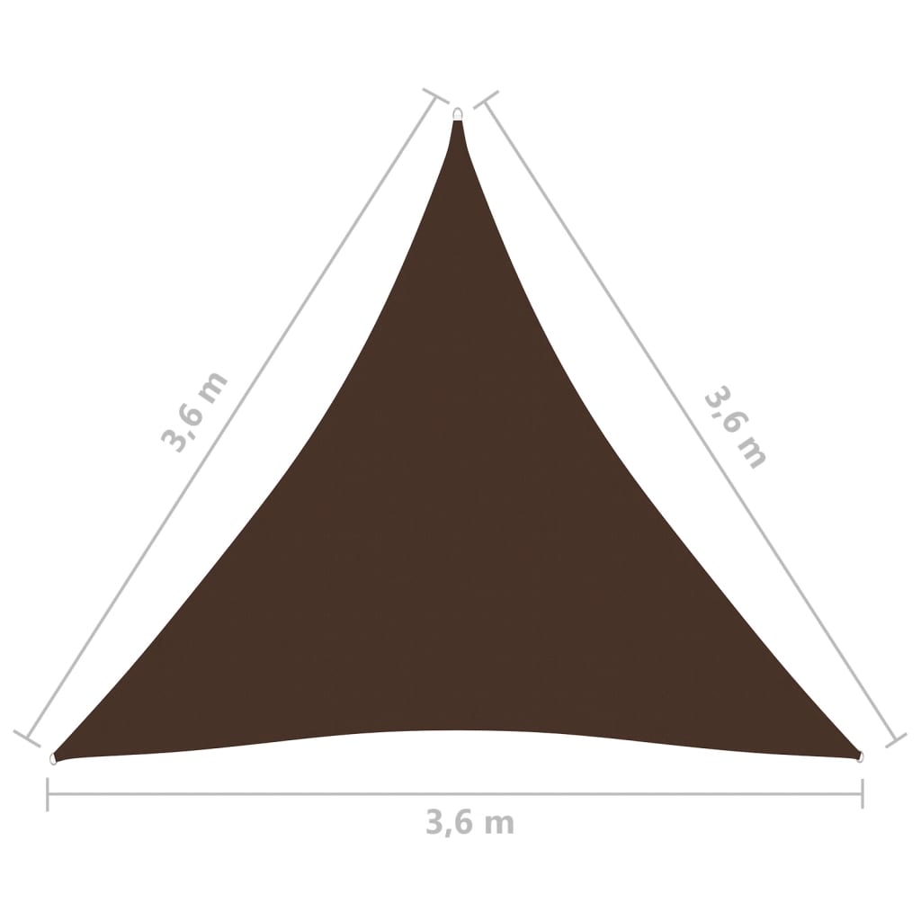 Aurinkopurje Oxford-kangas kolmio 3,6x3,6x3,6 m ruskea - Sisustajankoti.fi